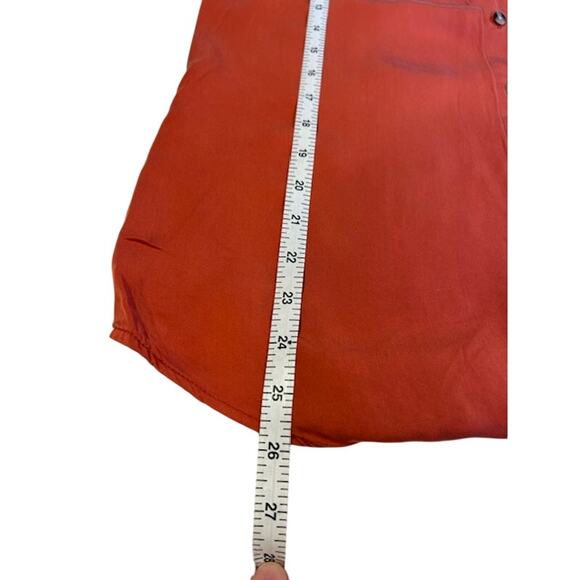 CHICO'S Rust Coral 100% Modal SOFT Classic Button Long Sleeve Blouse Size 0 4/6 - Picture 6 of 9